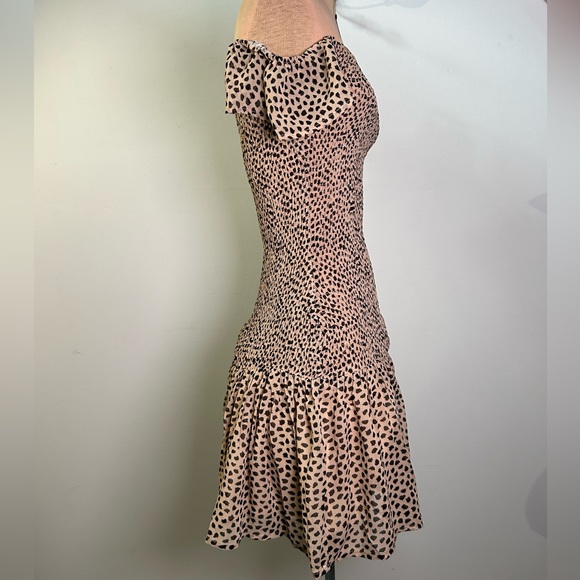 Blanc clothing Leopard Print off the shoulder Mini Dress size Small - Picture 4 of 7